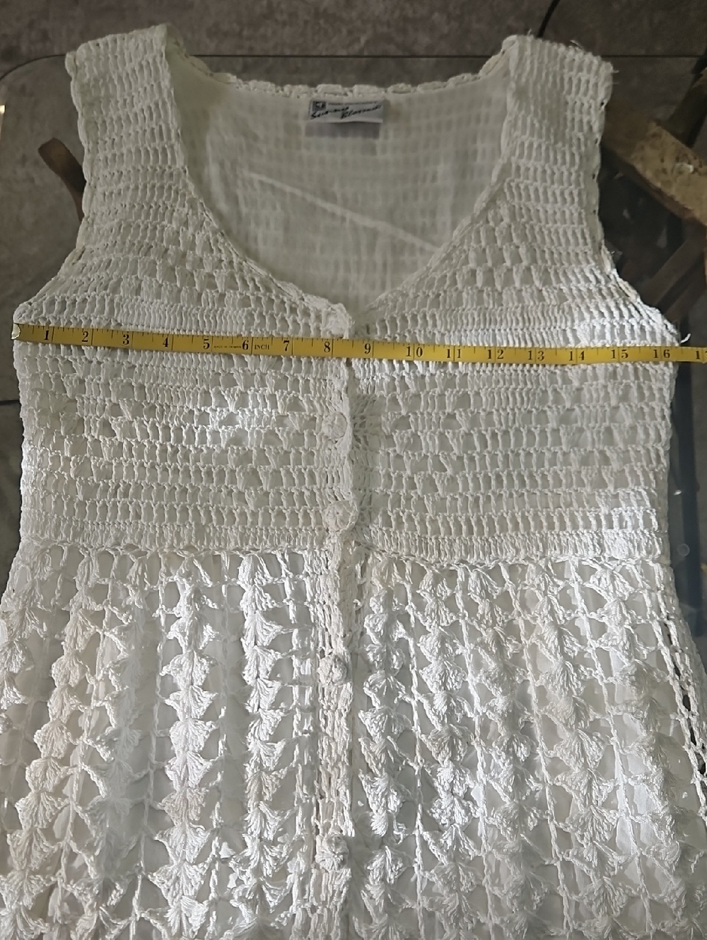 Sunny Blossom White Crochet Dress Small - Picture 10 of 12